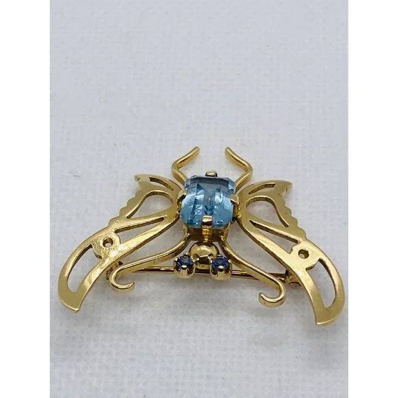 Tiffany & Co 14K 585 Yellow Gold Butterfly Brooch Vintage - Picture 14 of 14